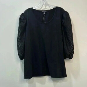A Love Story Women’s Sheer Sleeve Crewneck Top Size 2X